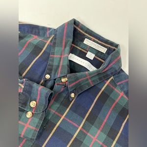 Geoffrey Beene Mens Regular Size M Green Stripe Long Sleeve Button Up Shirt GHP7